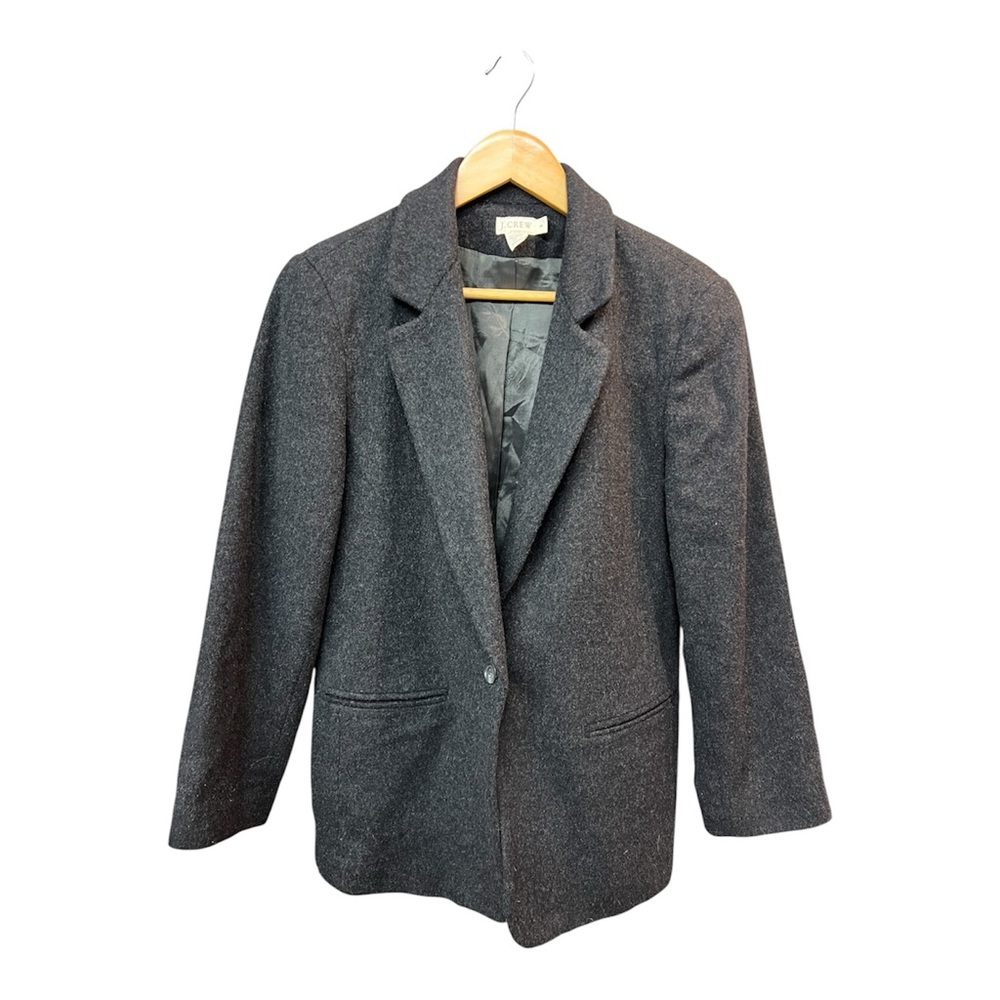 J. Crew Women Wool Blazer Anthracite Size 8 90s Academia Preppy